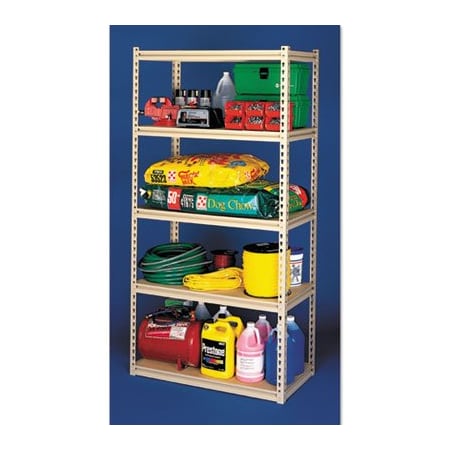 Tennsco , Stur-D-Stor Shelving, Five-Shelf, 36w X 18d X 72h, Sand LSS361872